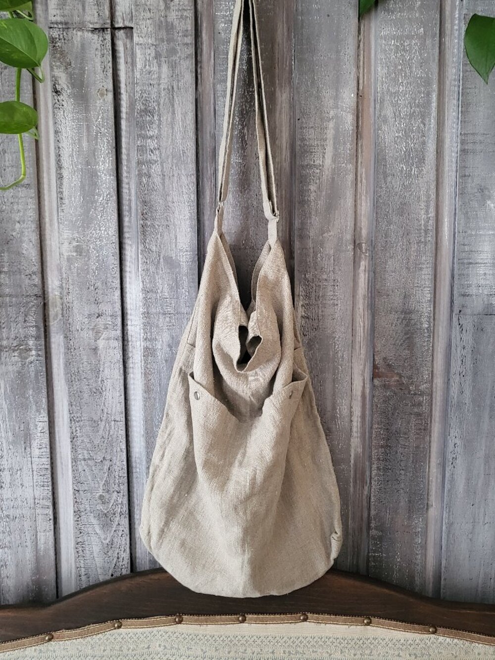 NWOT High Quality Slouchy Linen Crossbody Tote Bag